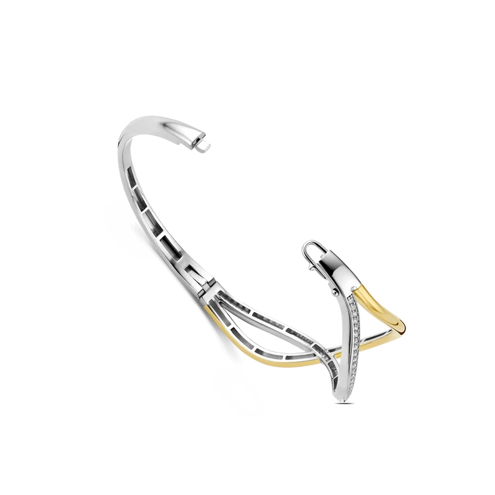 Ti Sento Organic Open Zirconia Bangle 23101ZY - Image 6