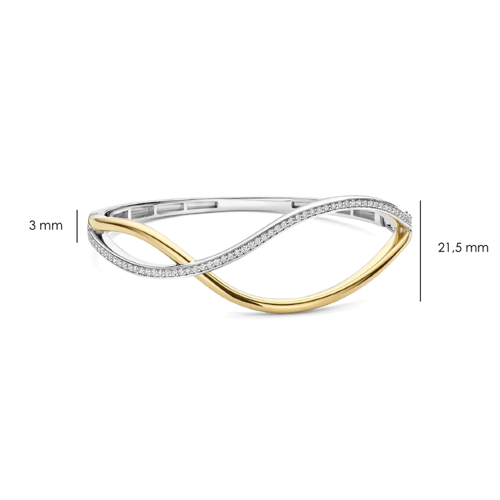 Ti Sento Organic Open Zirconia Bangle 23101ZY - Image 7