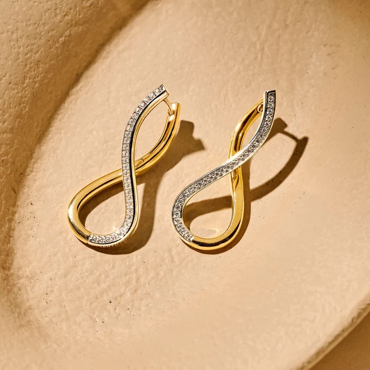 Ti Sento Organic Open Zirconia Earrings 78087ZY - Image 4